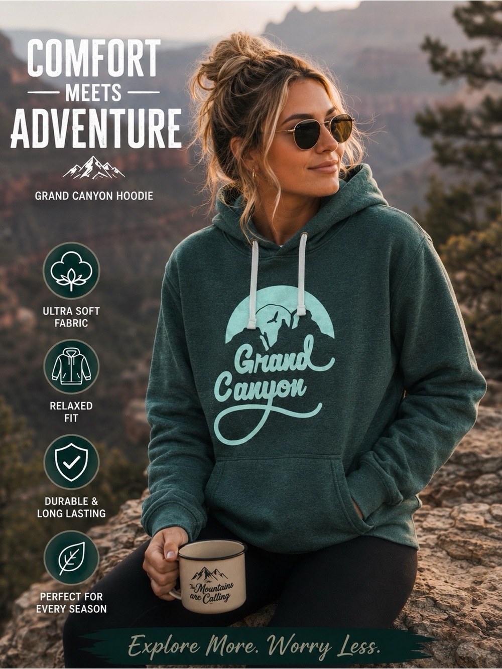 The North Face Grand Canyon Hoodie | Green | Size Large